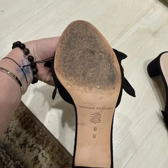 AUTHENTIC Loeffler Randall Black Suede Sandals - Picture 4 of 4